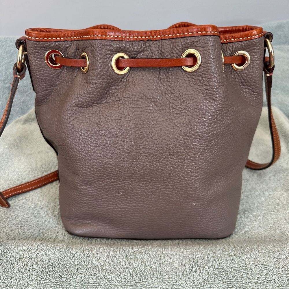 Dooney & Bourke Gray and Brown Leather Shoulder Bag - Picture 3 of 11